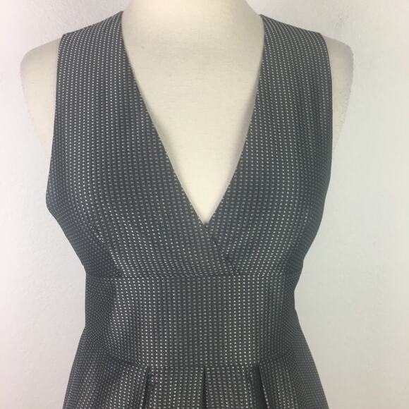 Theory Gray & Silver V Neck Fit & Flare   Dress  2 - Picture 3 of 7